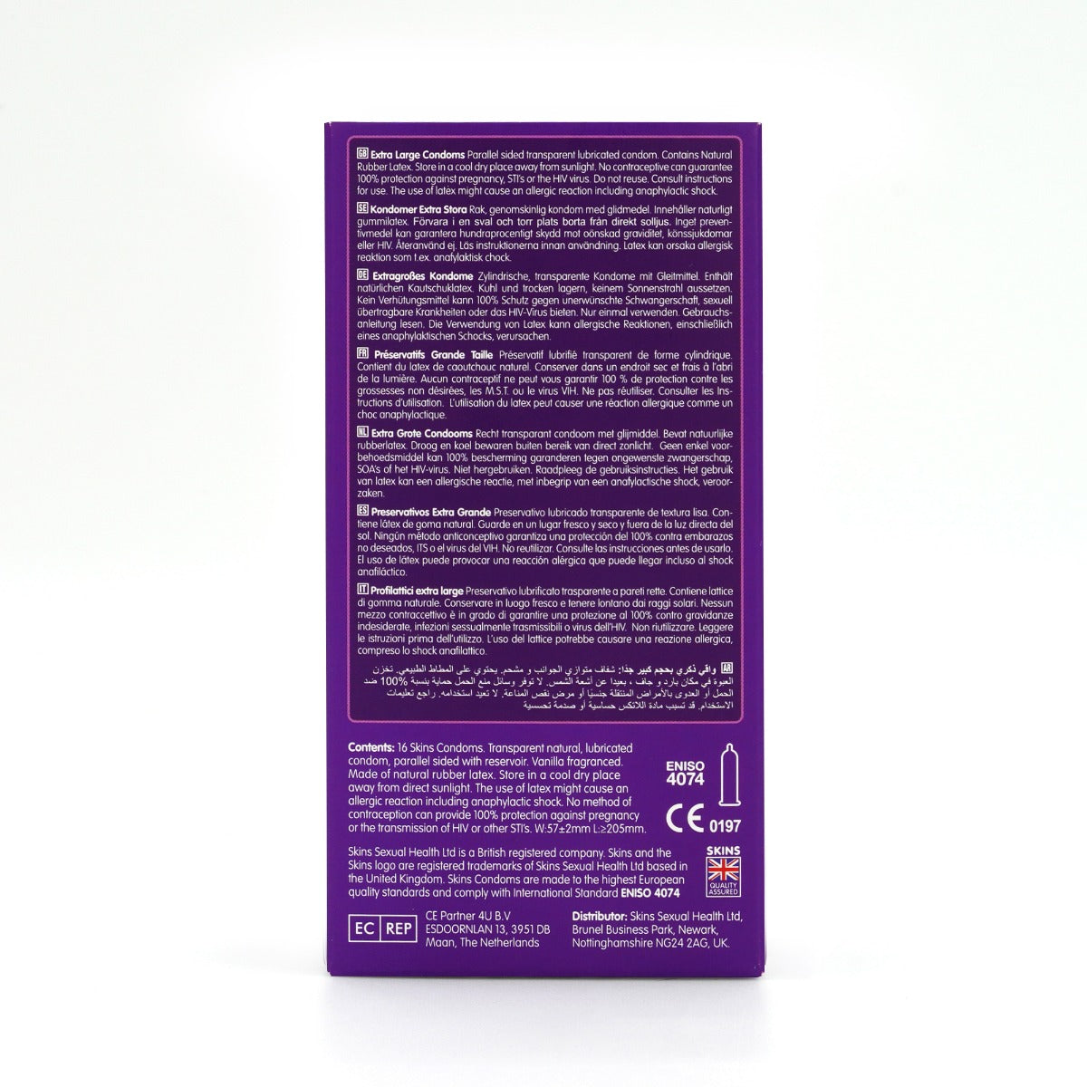 Skins Extra Large Premium Condoms - 16 Pack - back view