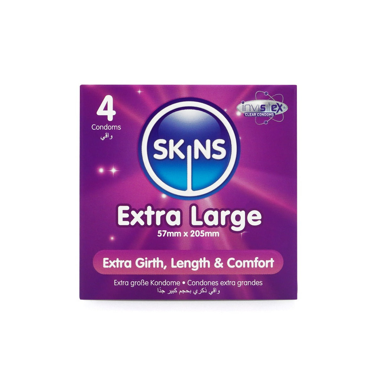 Skins Extra Large Premium Condoms - 4 Pack - front view
