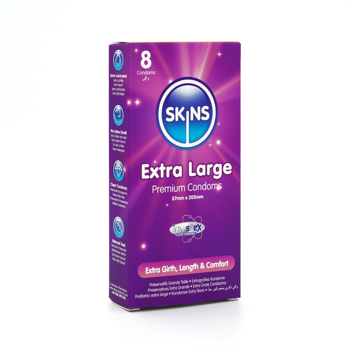 Skins Extra Large Premium Condoms - 8 Pack - packaging