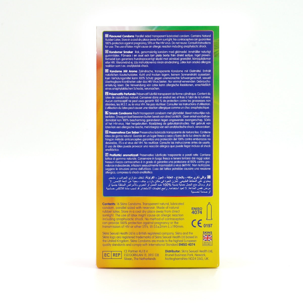 Skins Flavoured Premium Condoms - 16 Pack - back view