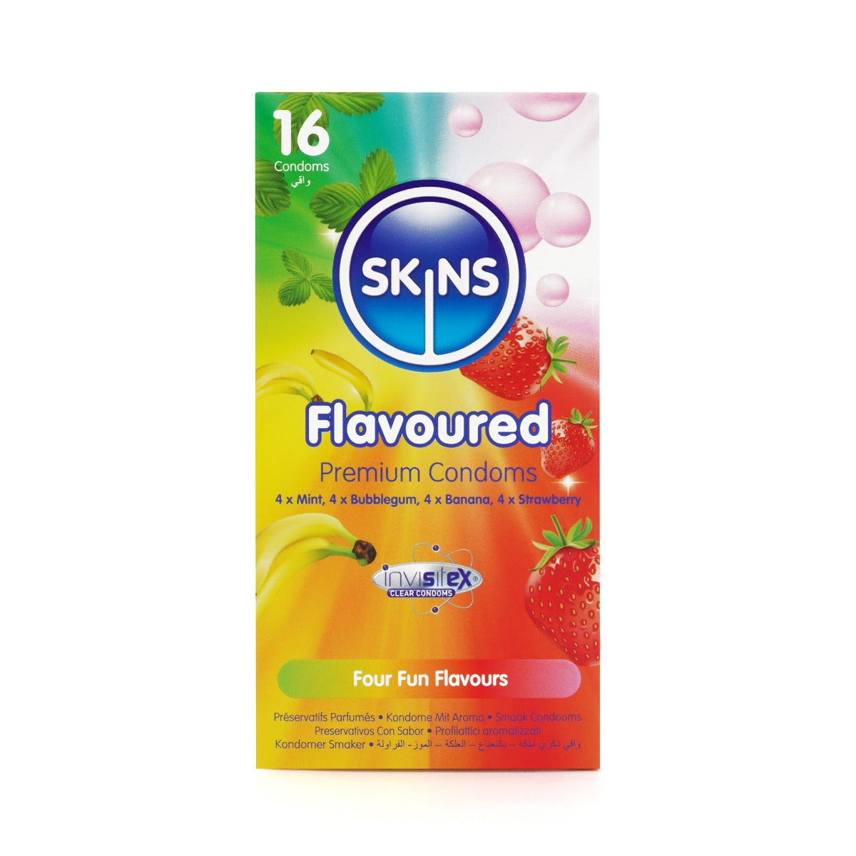 Skins Flavoured Premium Condoms - 16 Pack - front view