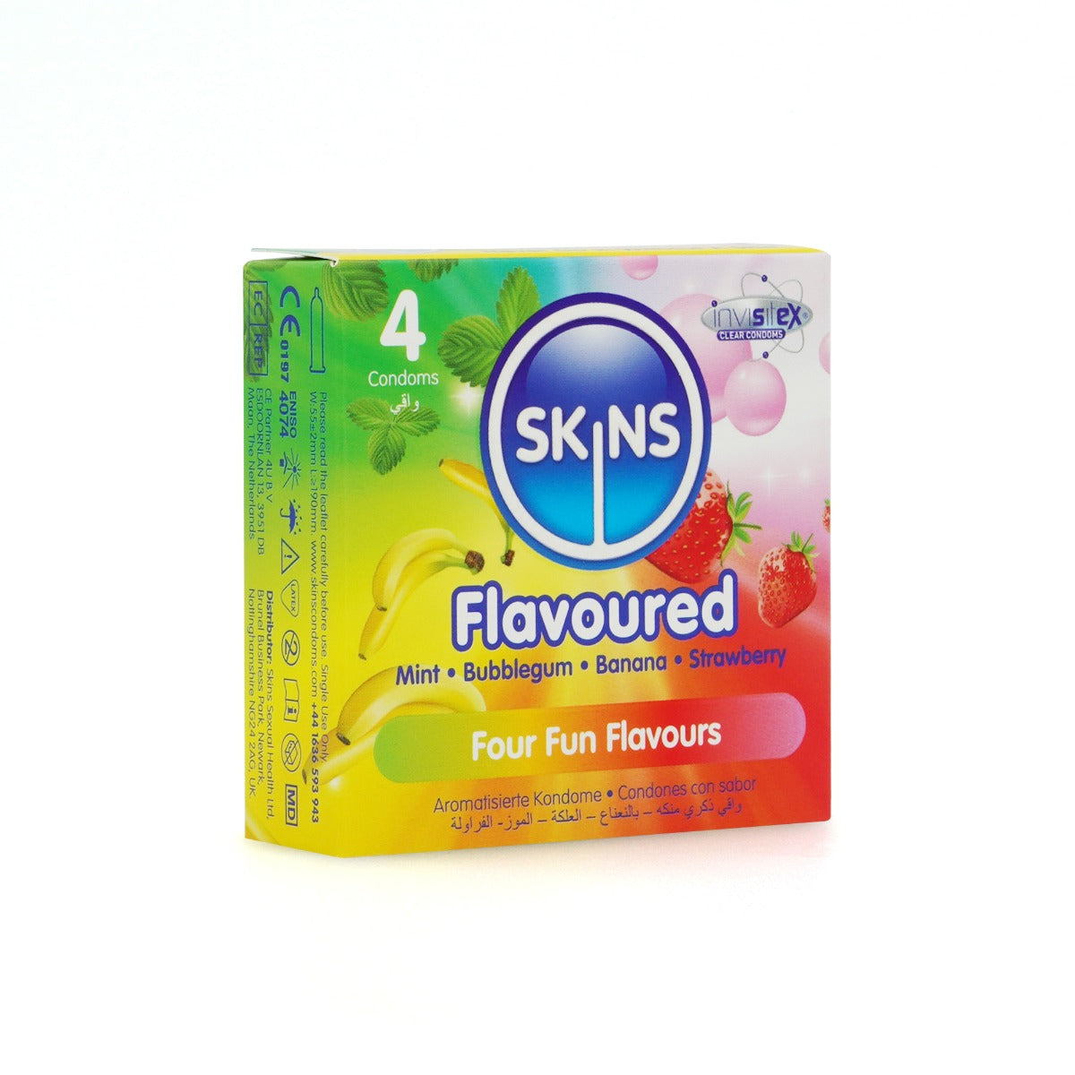 Skins Flavoured Premium Condoms - 4 Pack - packaging