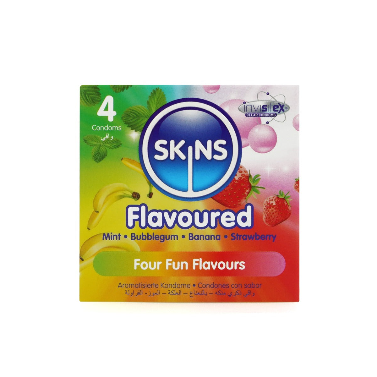 Skins Flavoured Premium Condoms - 4 Pack - front view