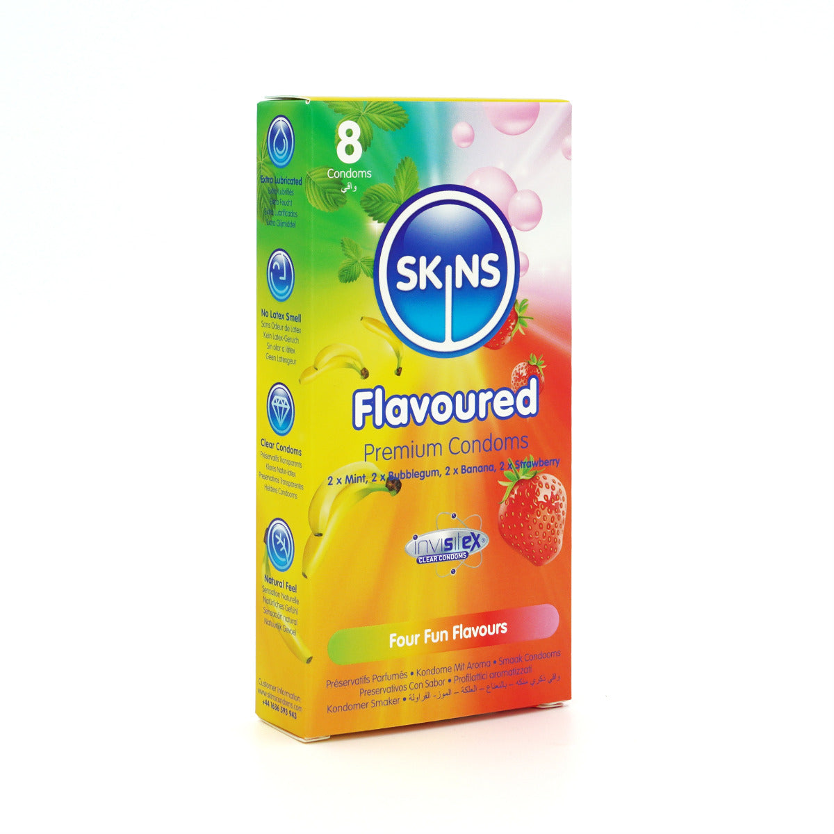 Skins Flavoured Premium Condoms - 8 Pack - packaging