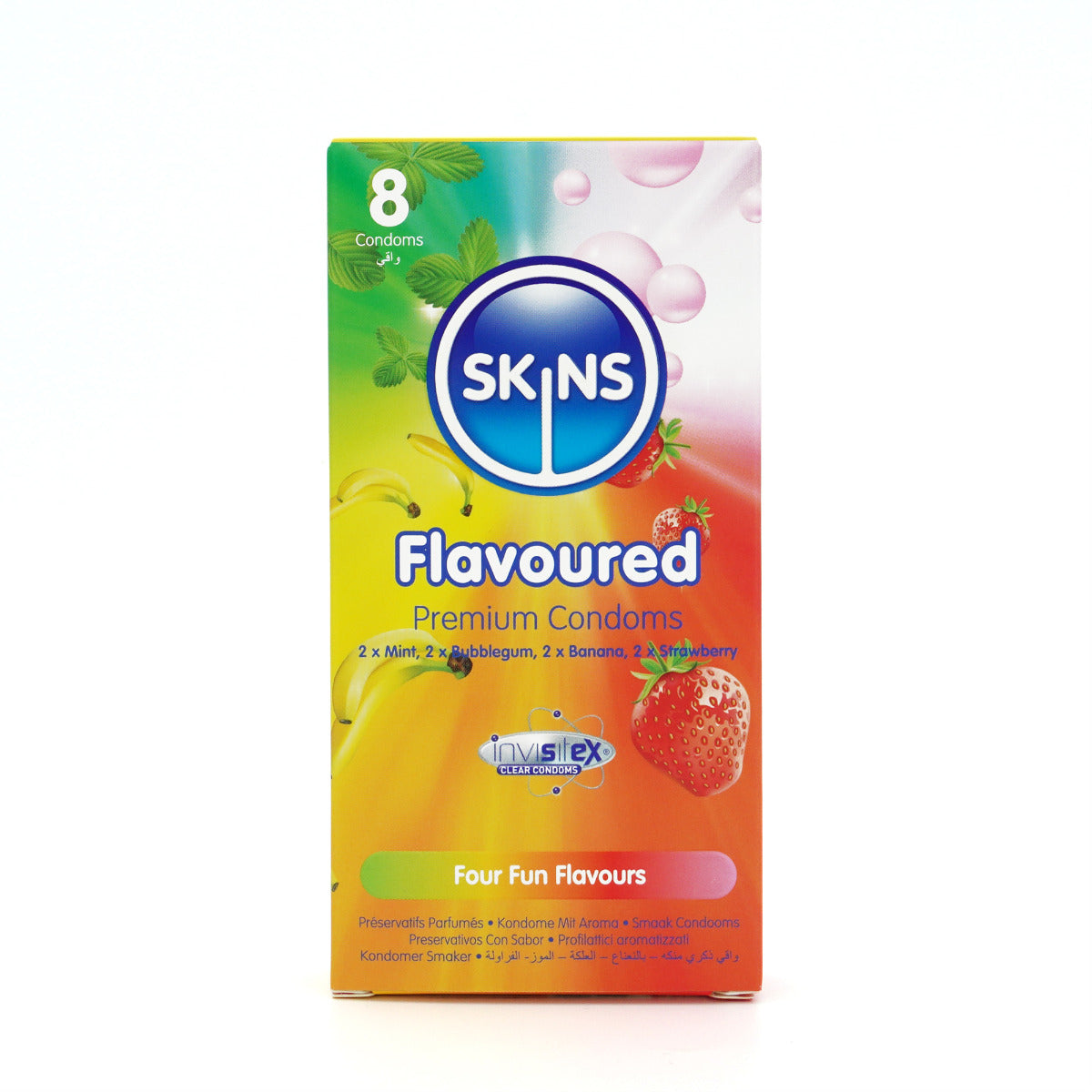 Skins Flavoured Premium Condoms - 8 Pack - front view