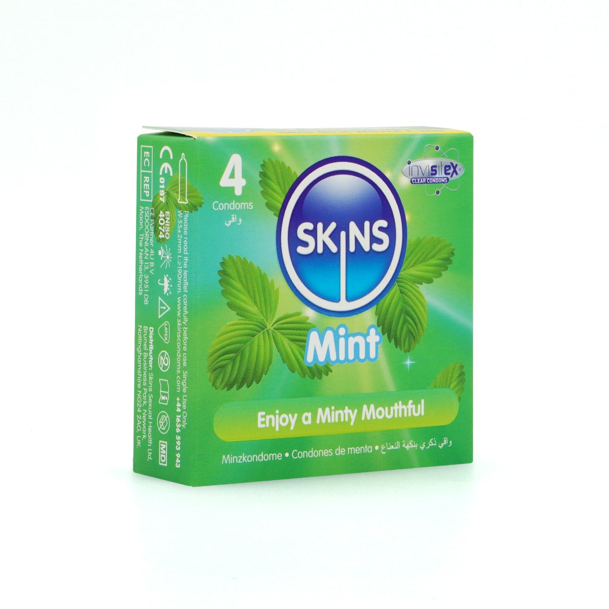 Skins Mint Condoms - 4 Pack - packaging