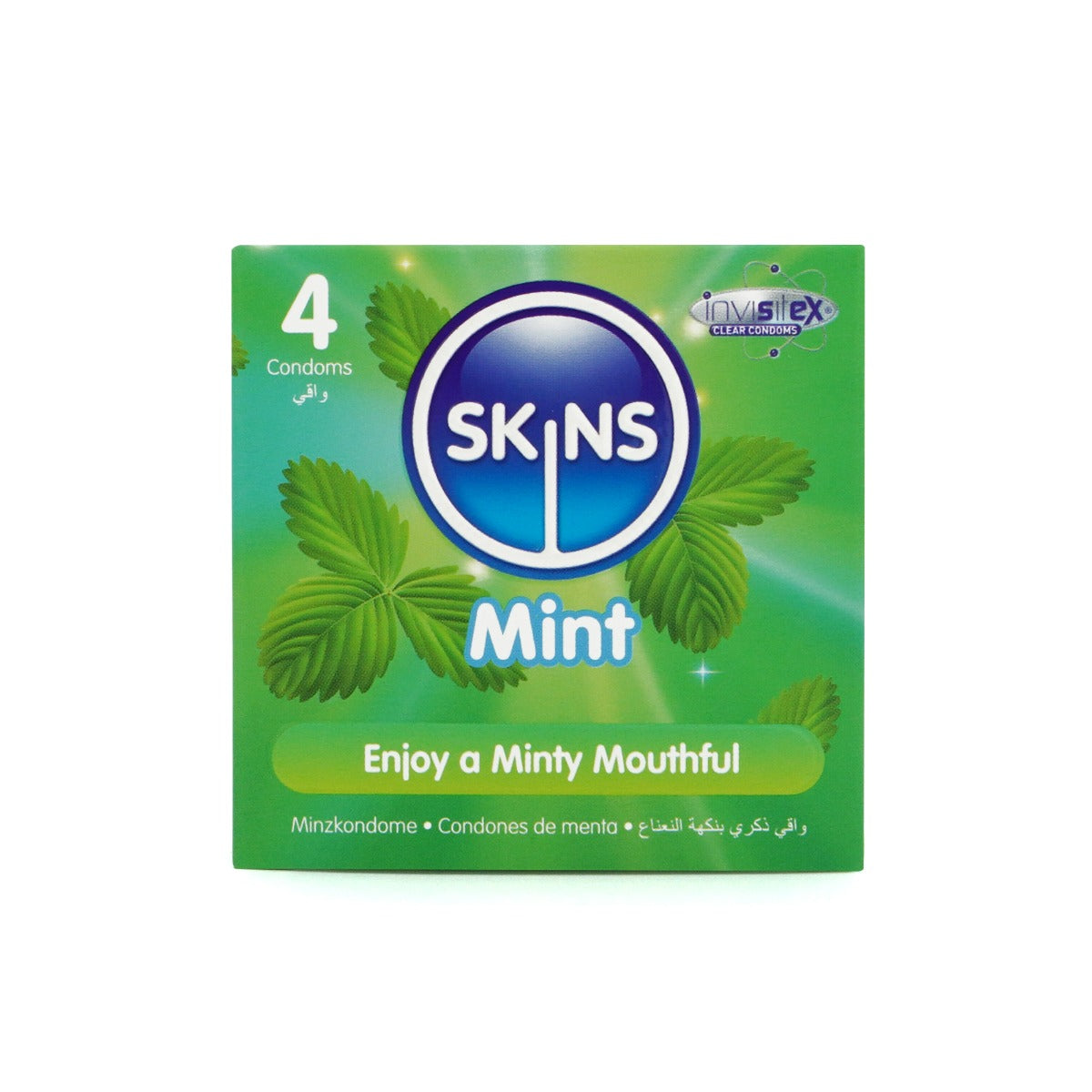Skins Mint Condoms - 4 Pack - front view