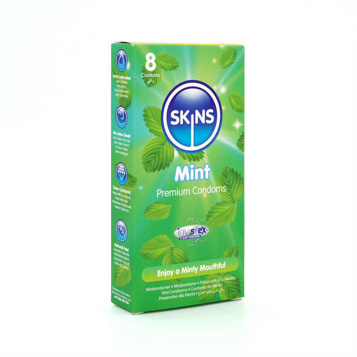 Skins Mint Condoms - 8 Pack - packaging