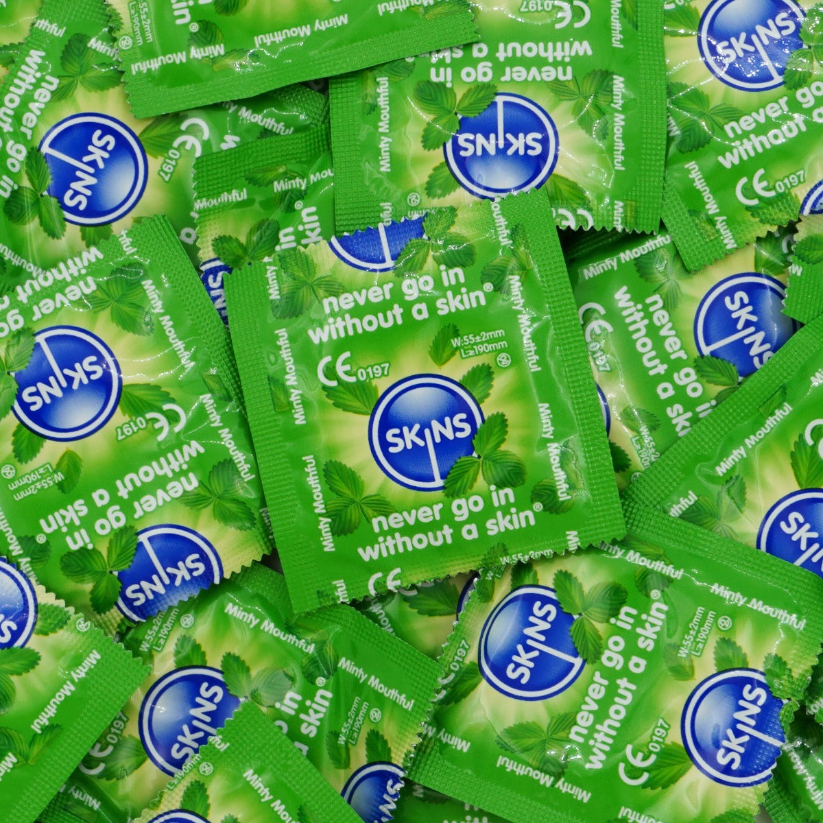 Skins Mint Condoms - 500 Pack - single foil