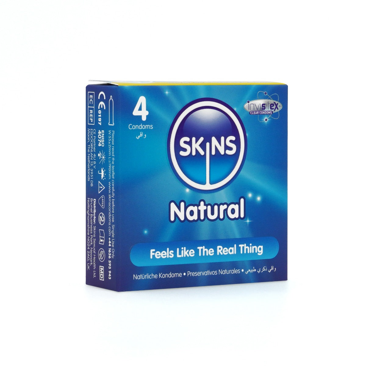 Skins Natural Premium Condoms - 4 Pack - packaging