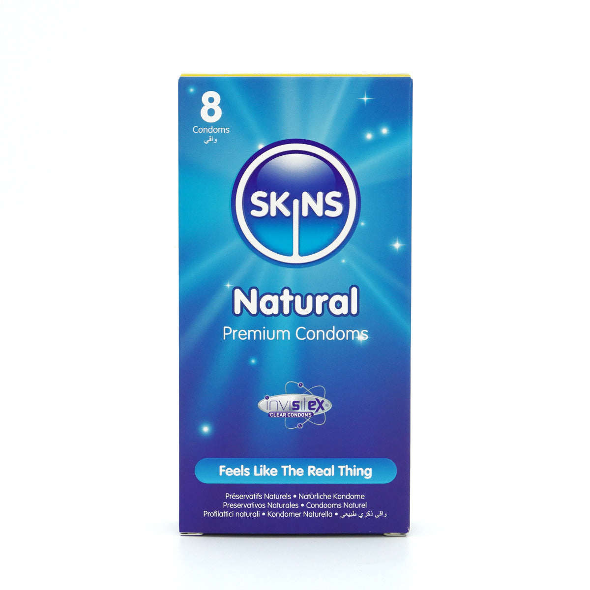 Skins Natural Premium Condoms - 8 Pack - front view