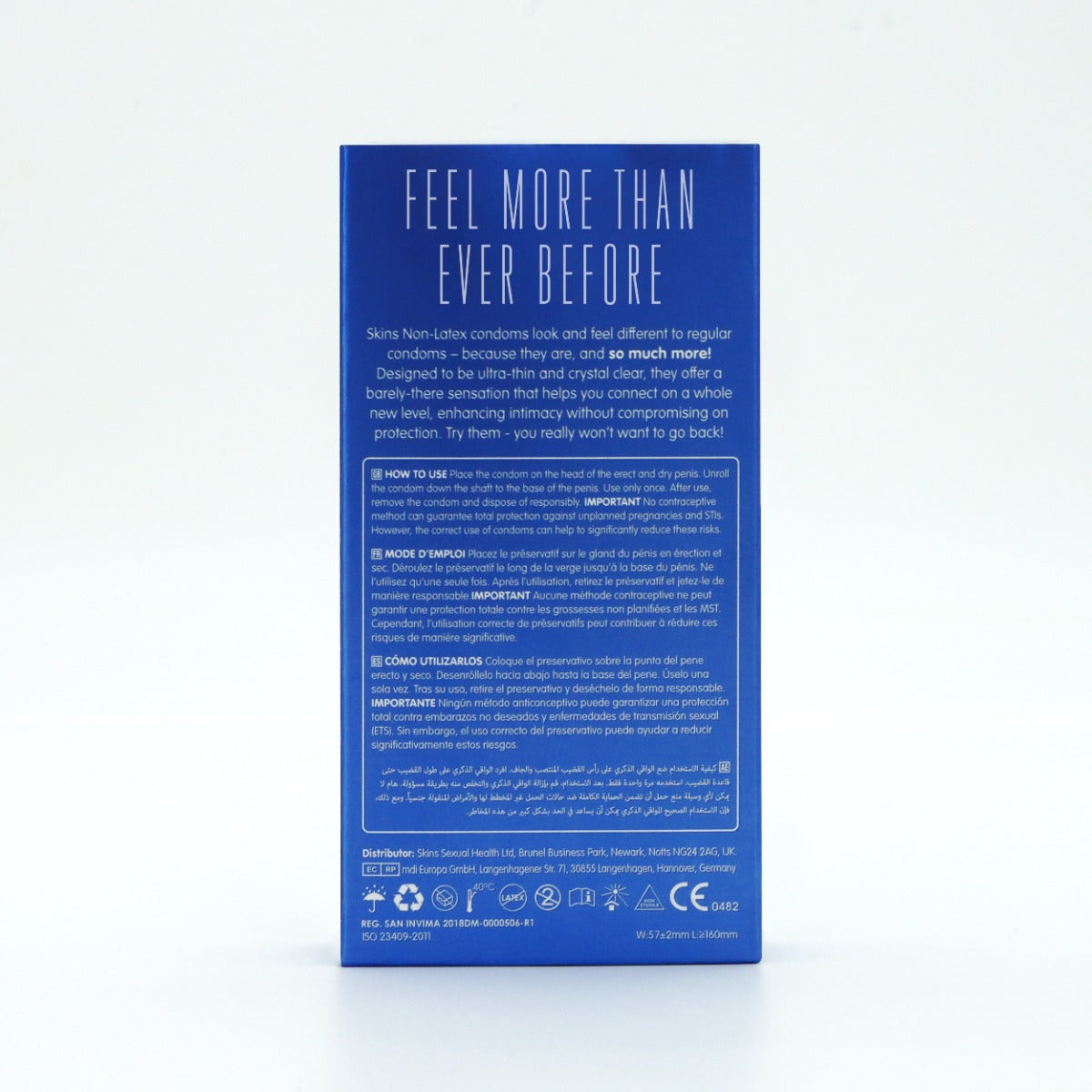 Skins Non-Latex Super Thin Premium Condoms - 8 Pack - back view