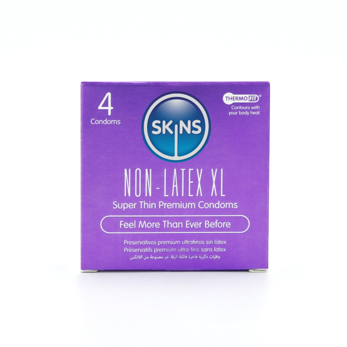 Skins Non-Latex XL Super Thin Premium Condoms - 4 Pack - front view
