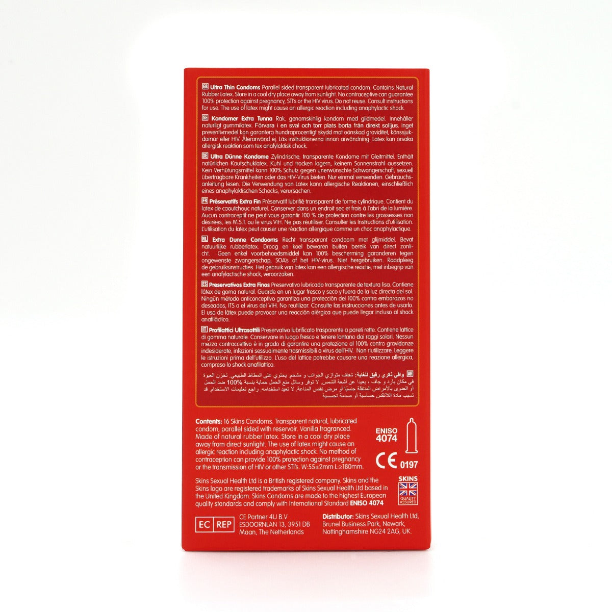 Skins Ultra Thin Premium Condoms - 16 Pack - back view