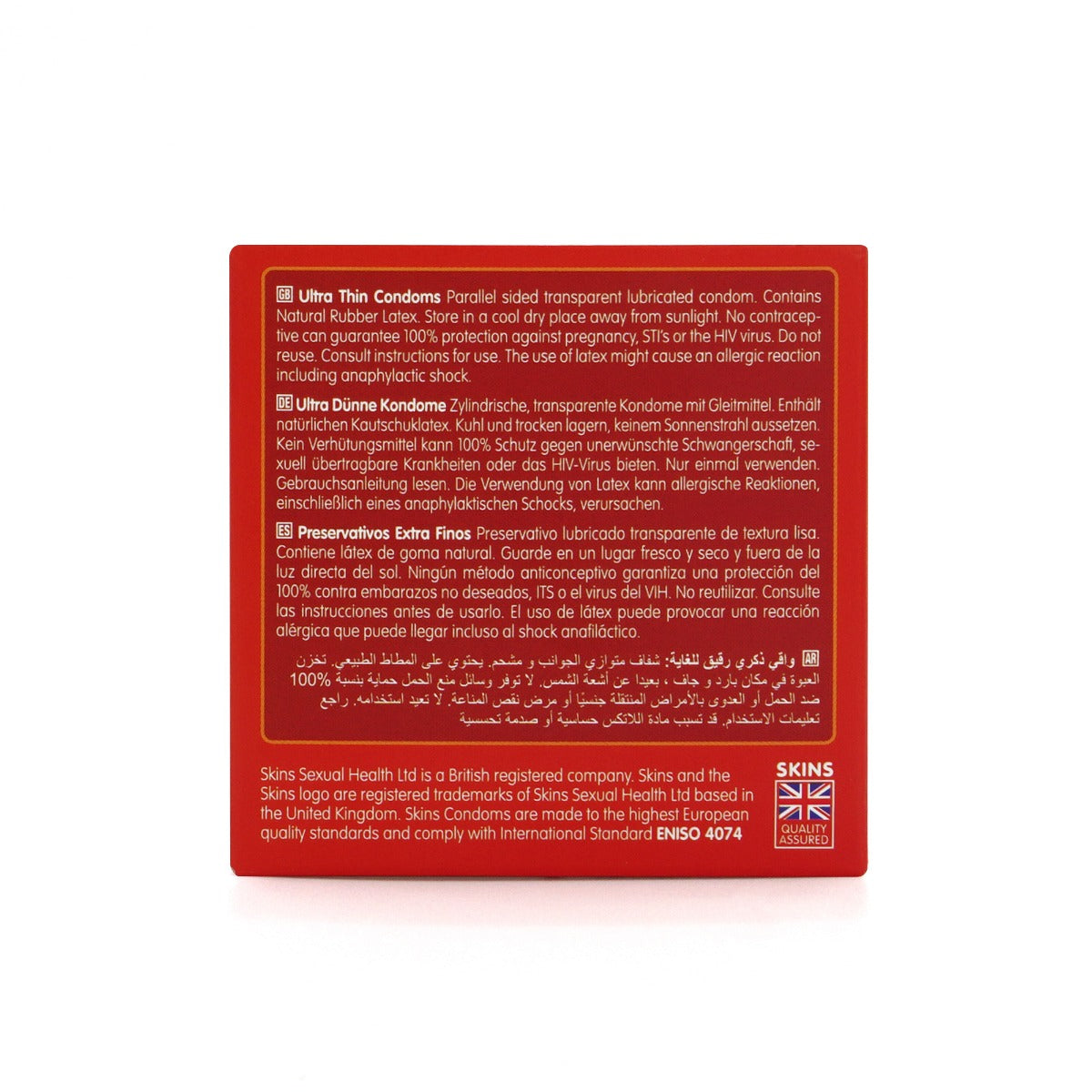 Skins Ultra Thin Premium Condoms - 4 Pack - back view
