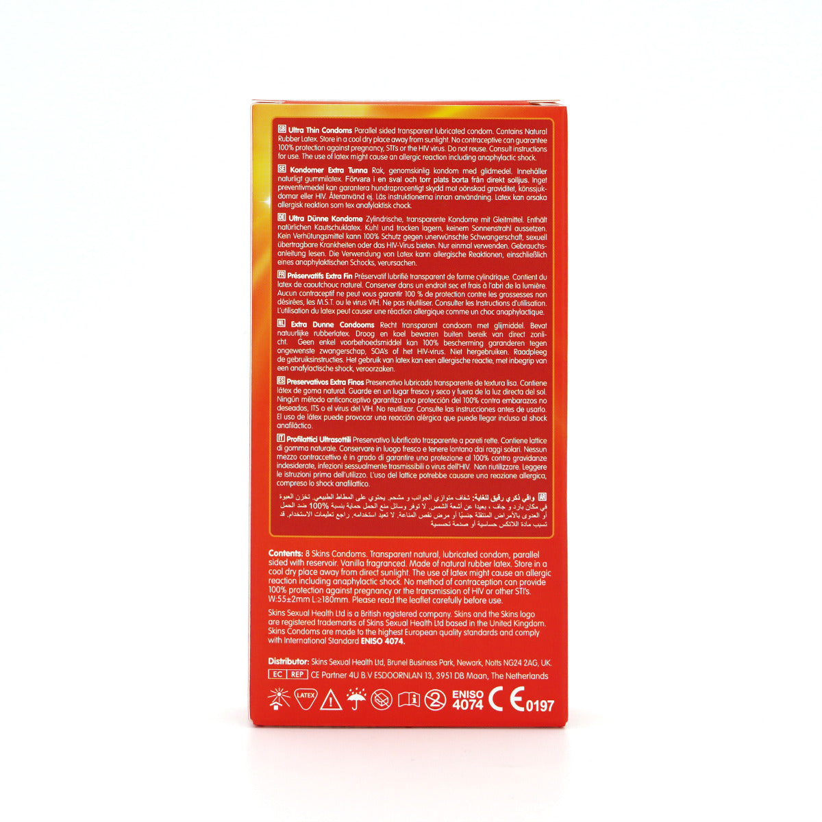 Skins Ultra Thin Premium Condoms - 8 Pack - back view
