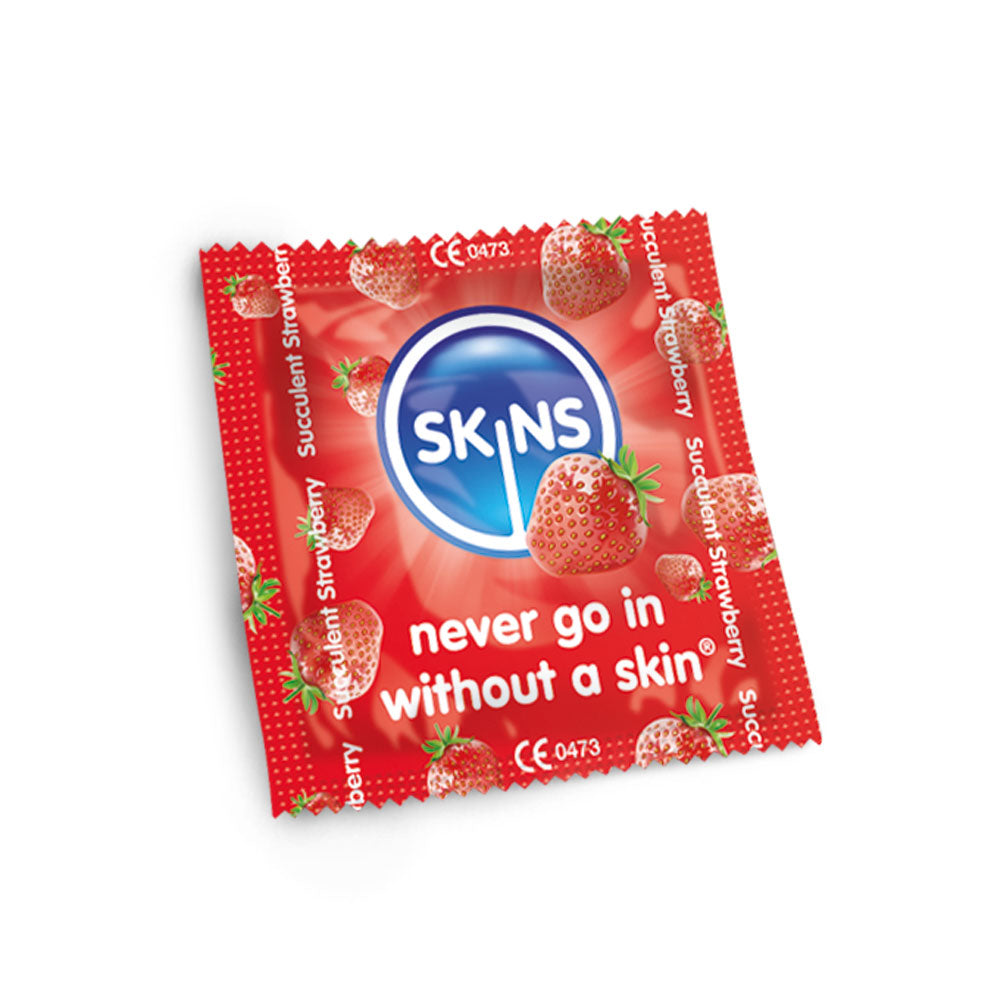 Skins Strawberry Premium Condoms - 500 Pack - single foil