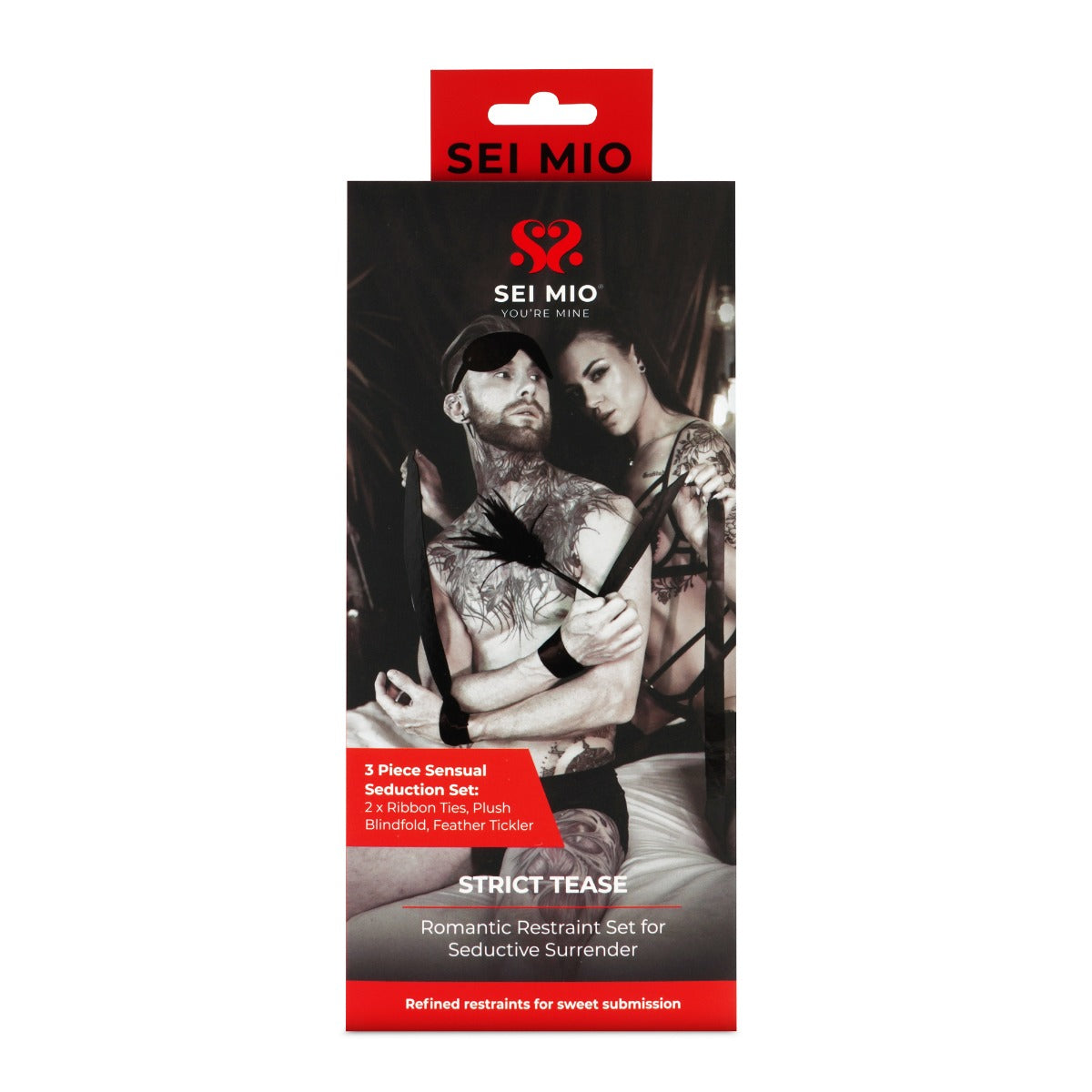 Strict Tease - Ribbon Ties  Blindfold and Tickler Kit – additional view