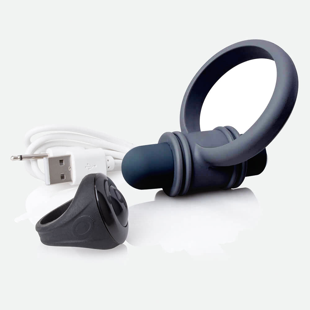My Secret Screaming O Bullet and Ring for Him - Black in Black – alternate product view