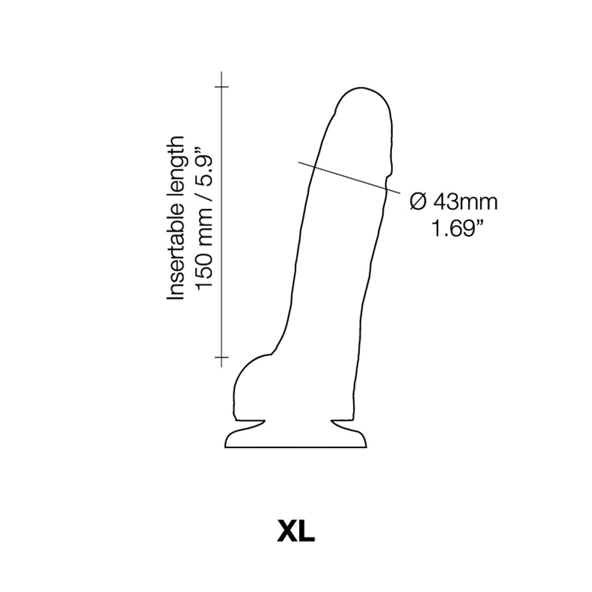 Strap On Me Sliding Skin Realistic Dildo – XL – Black – dimensions 