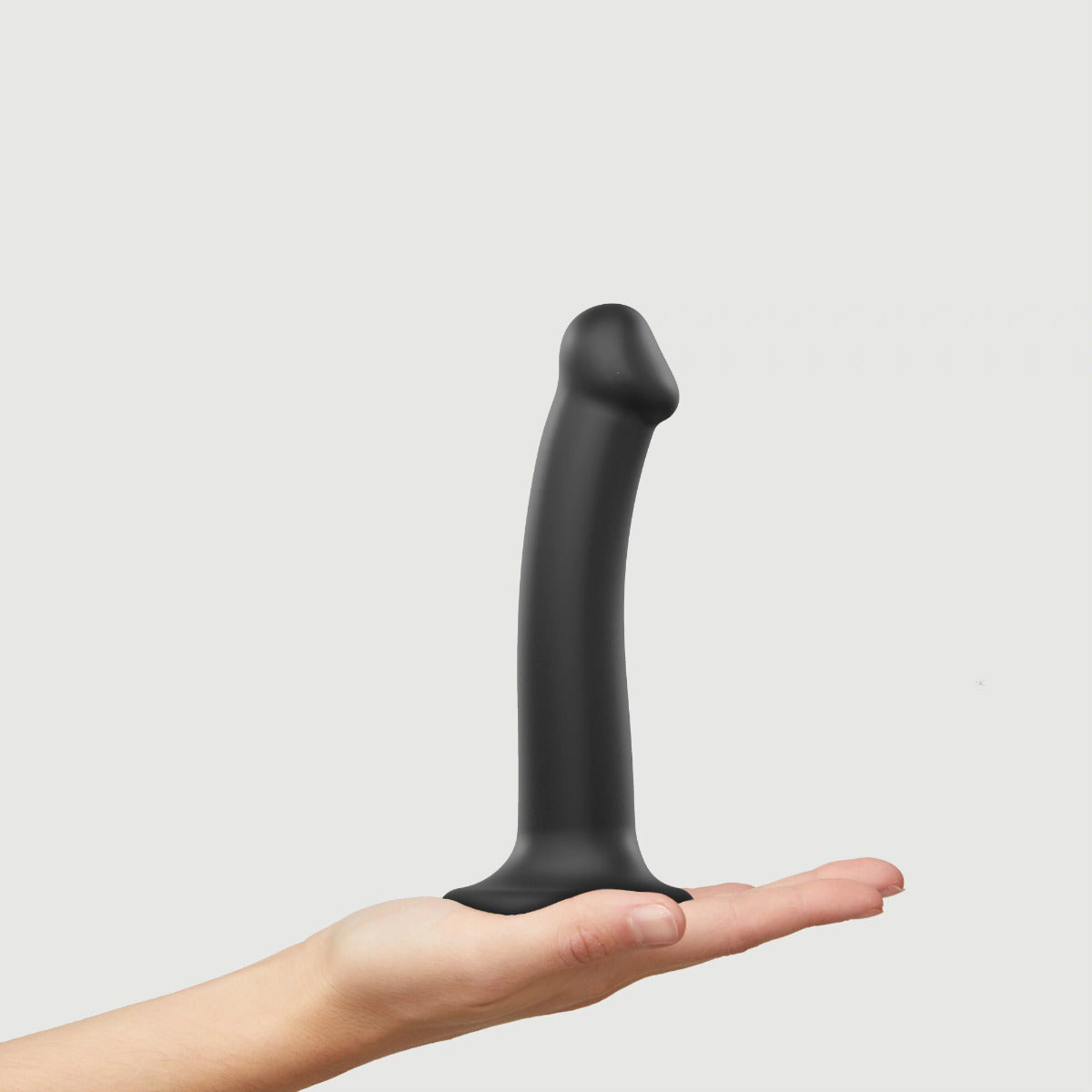 Strap On Me Silicone Bendable Dildo 7.1" – Black – in hand 