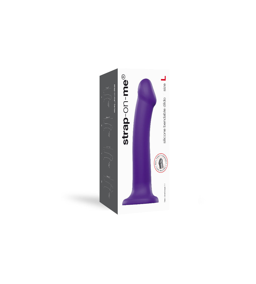 Strap On Me Silicone Bendable Dildo 7.1" – Purple – with retail packaging 