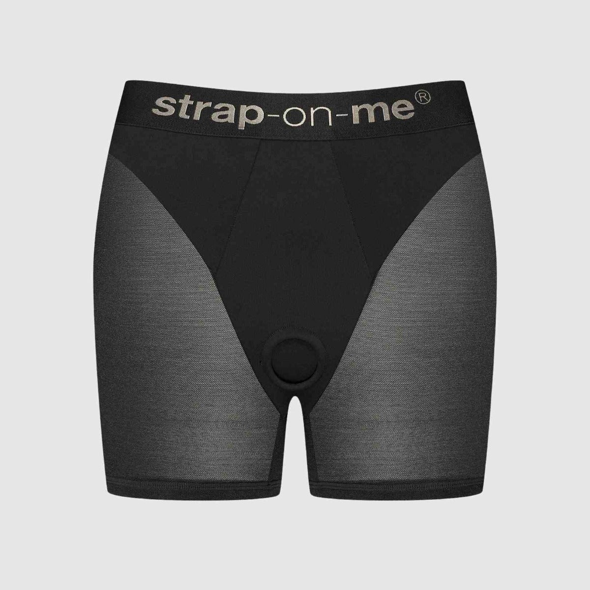 Strap On Me Halo Harness in Black – front view