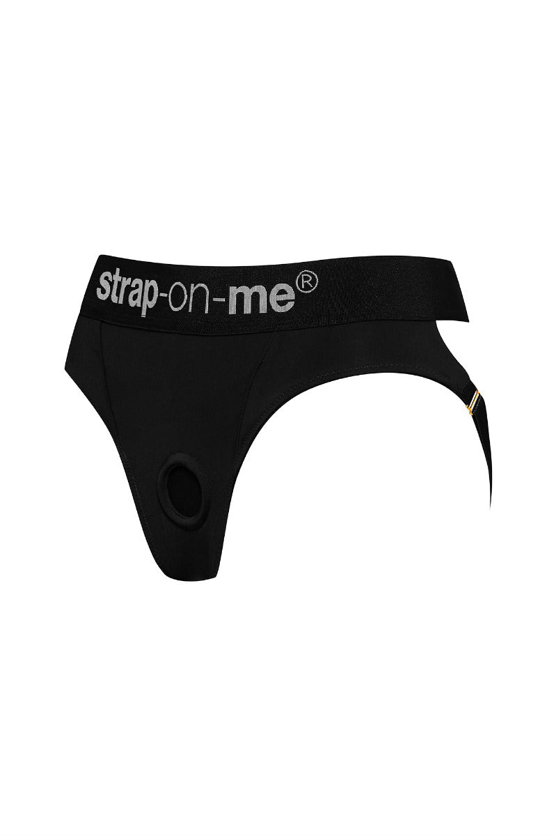 Strap On Me Heroine Harness in Black – angled view #Colour_Black