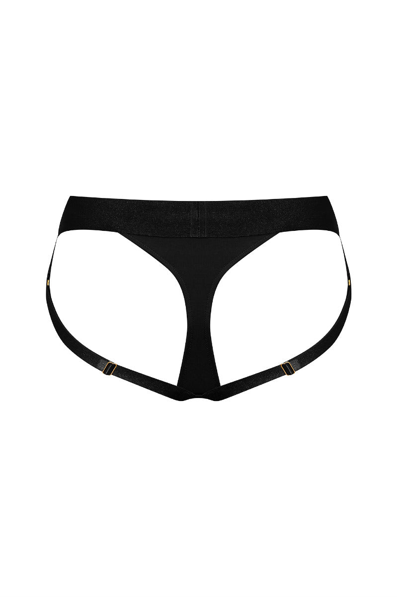 Strap On Me Heroine Harness in Black – rear view 