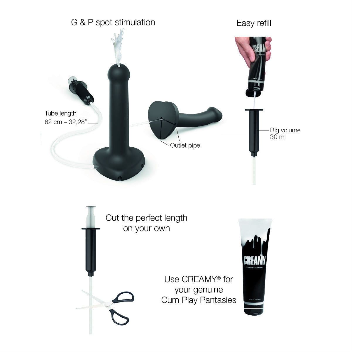 Silicone Cum Dildo - Size L in Black – how to use 