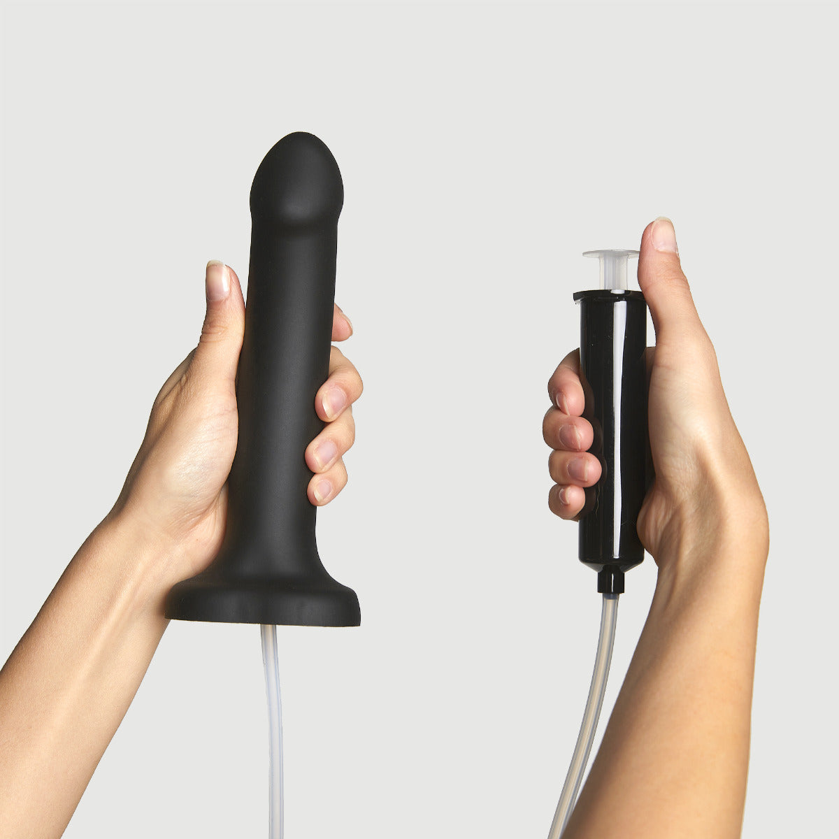 Silicone Cum Dildo - Size L in Black – lifestyle view 