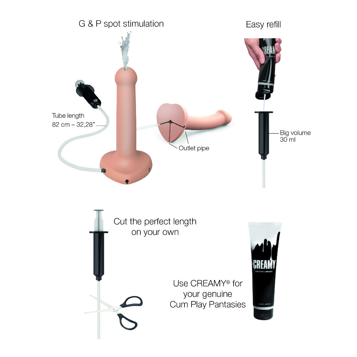 Silicone Cum Dildo - Size L in Vanilla – how to use 