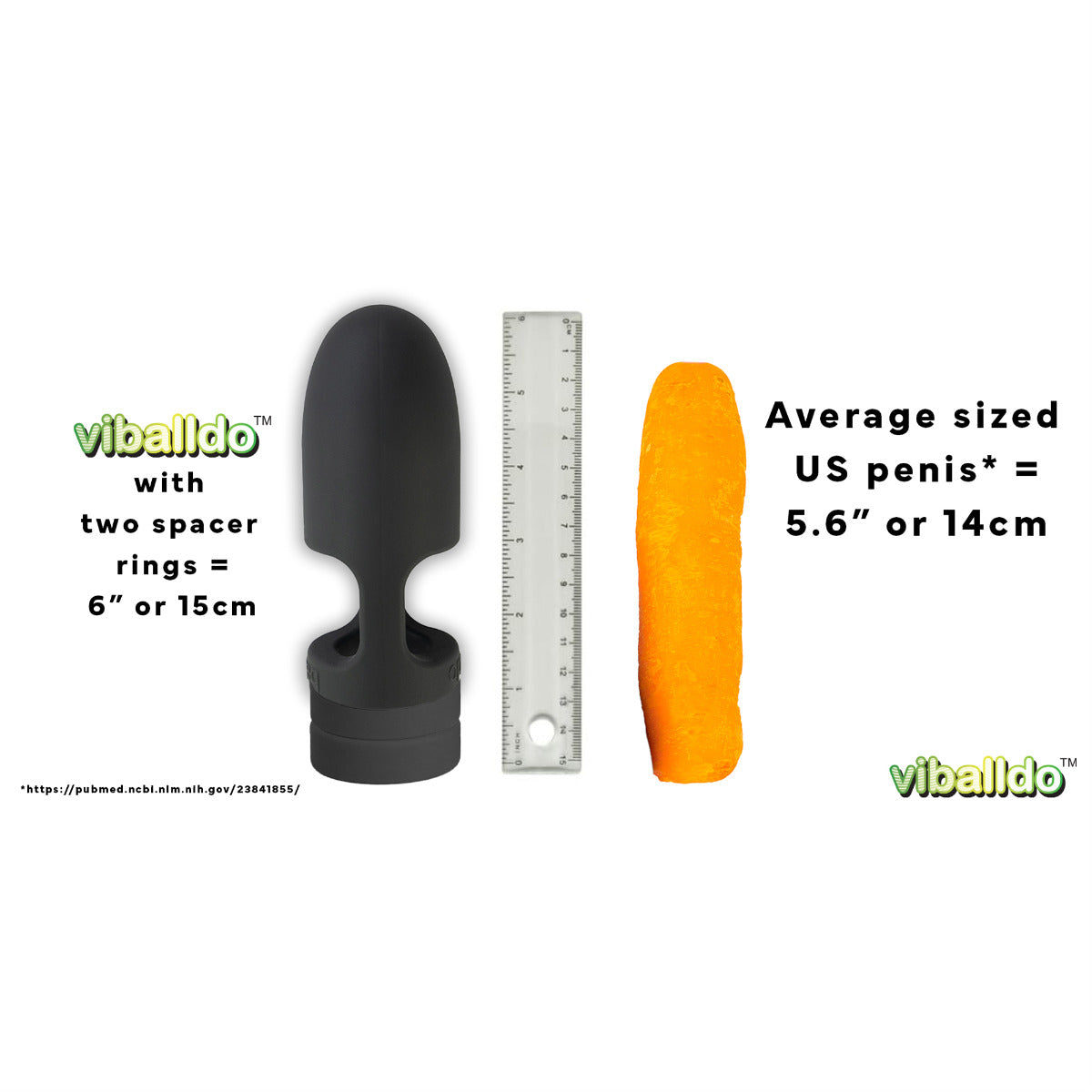 Balldo Viballdo™ in Black – size comparison