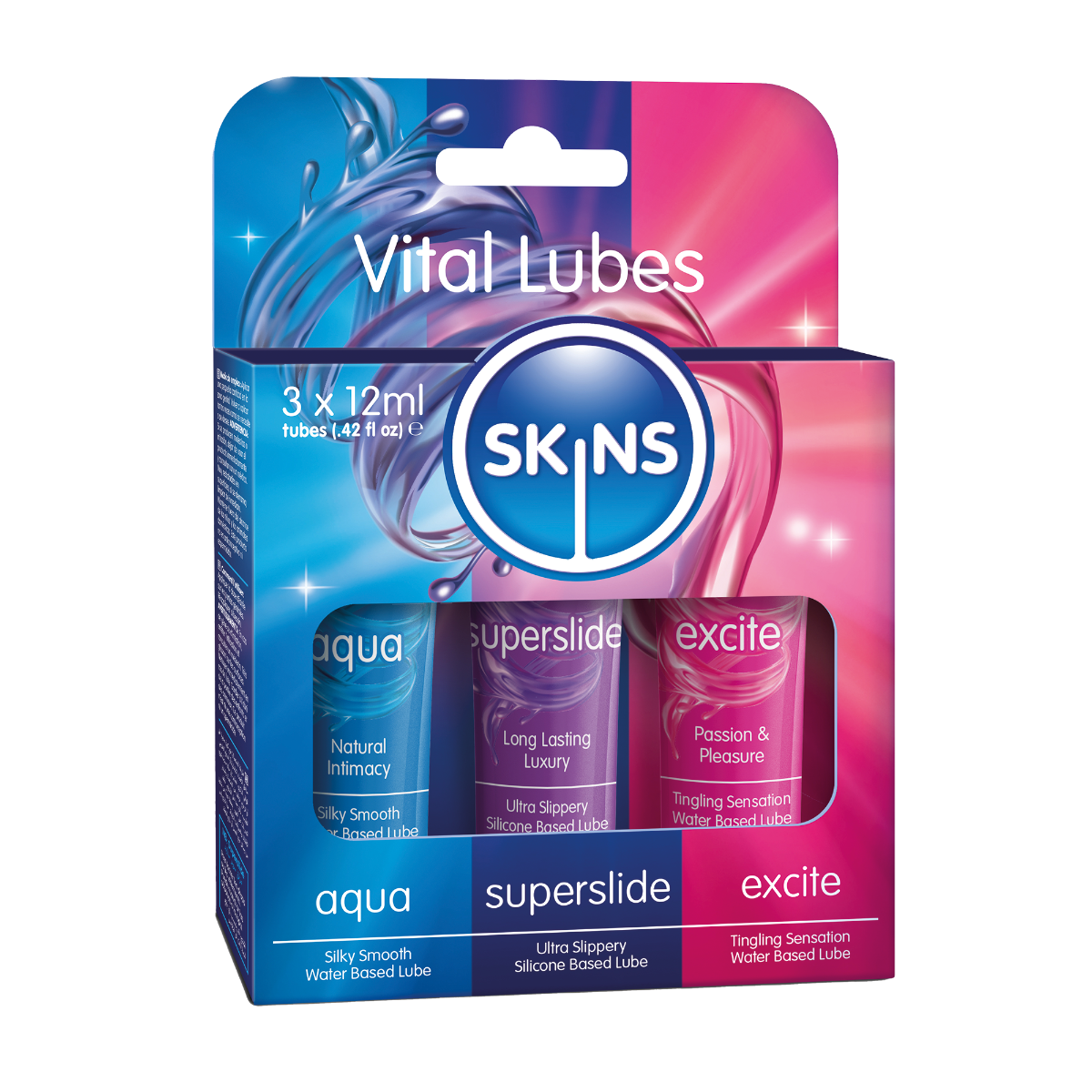 Skins Vital Lubes Sampler Tubes 3 x 12ml – alternate product view