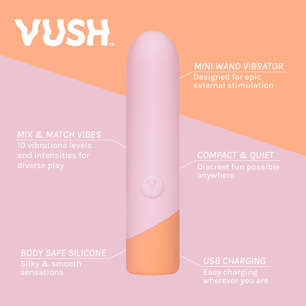 Peachy Bullet Vibrator in Pink