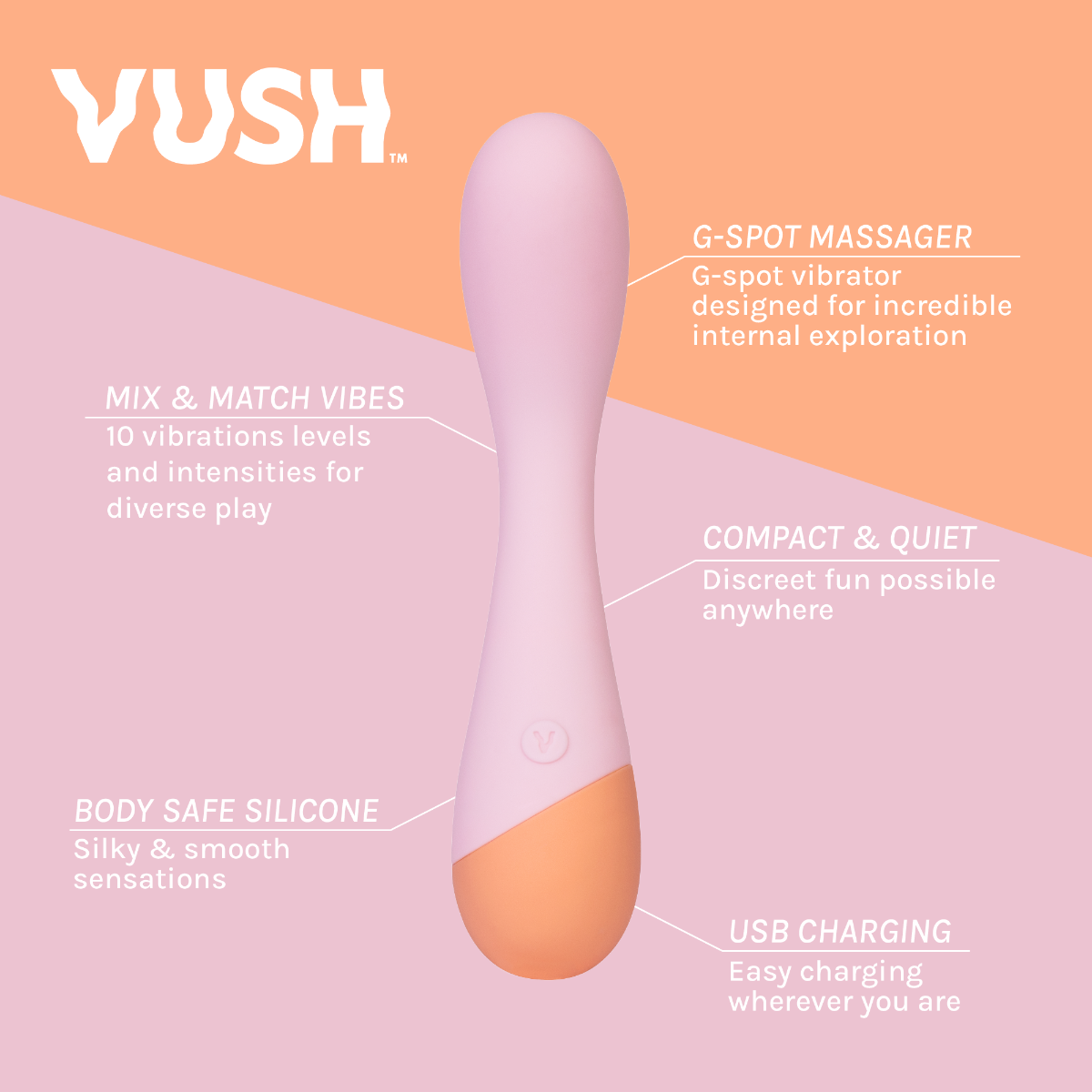 Vush Peachy G-Spot Vibrator in Pink