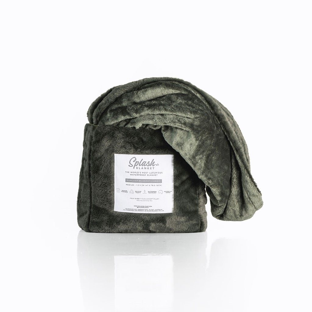 Furlush Waterproof Splash Blanket™ - Army - Small 