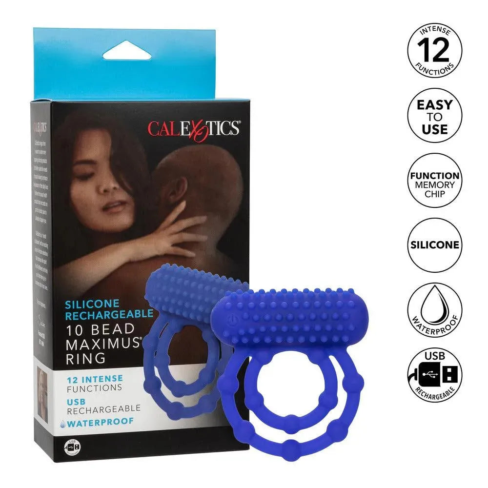 10 Bead Maximus Rechargeable Cock Ring - Rapture Works