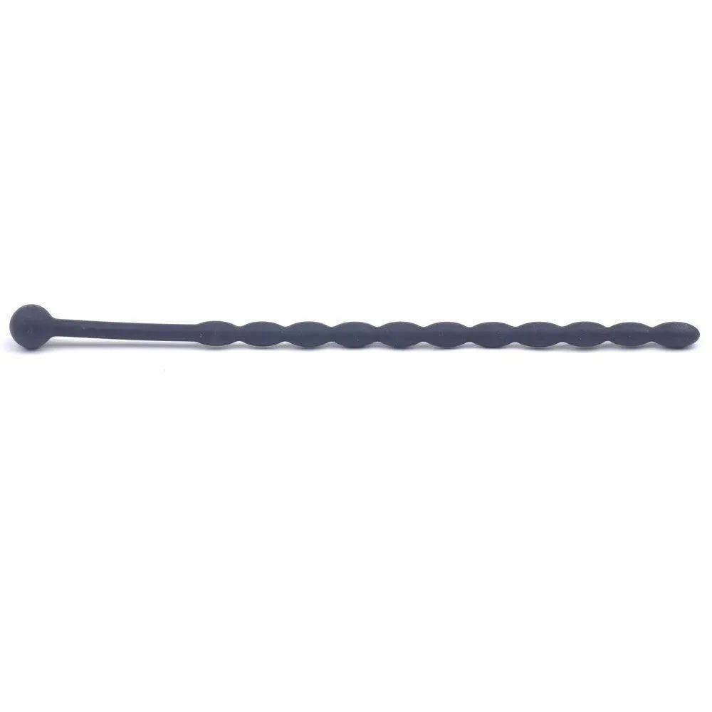 6 Inch Black Silicone Beaded Penis Sound Plug - Rapture Works