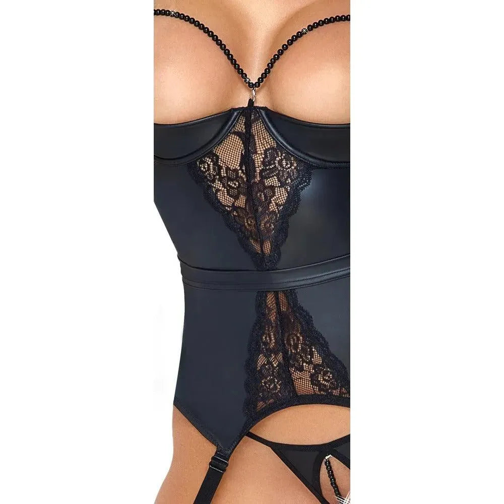 Abierta Fina Open Cup Suspender Basque Set - Rapture Works