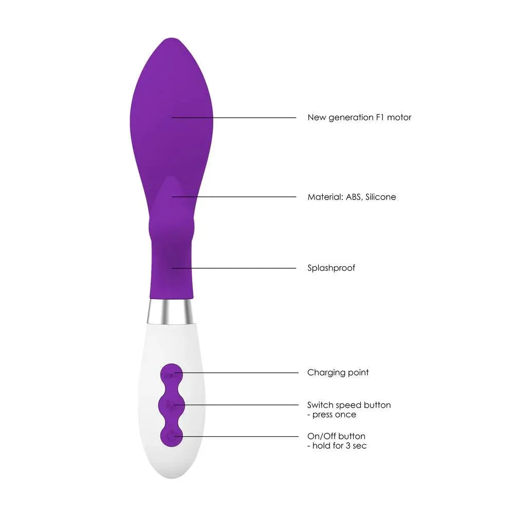 Achelois Rechargeable Vibrator Purple - Rapture Works