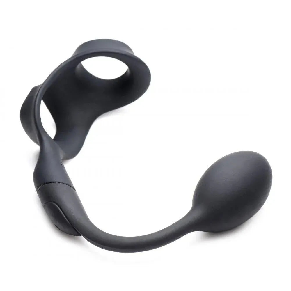Alpha Pro 10X P Bomb Cock and Ball Ring With Anal Plug - Rapture Works