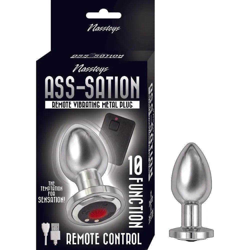 Ass Sation Remote Vibrating Butt Plug Silver - Rapture Works