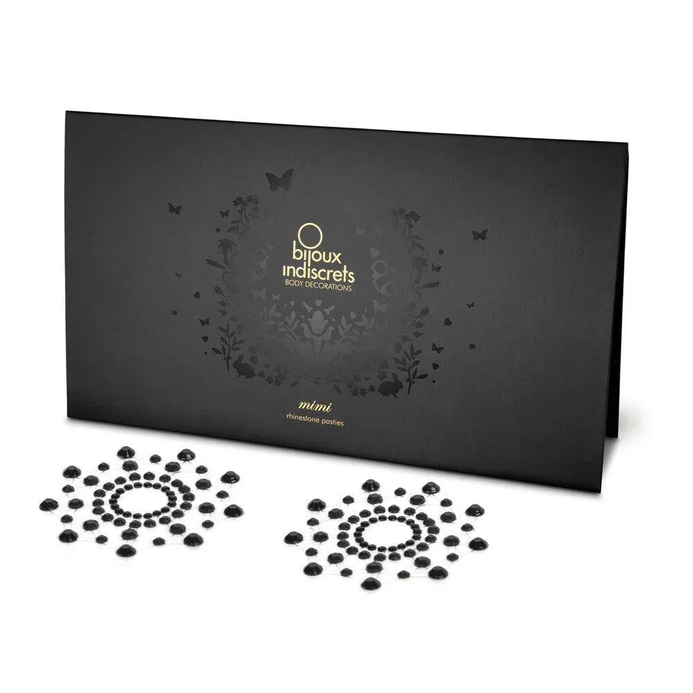 Bijoux Indiscrets Mimi Rhinestone Pasties Black - Rapture Works