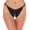 AMORABLE OPEN TANGA - BLACK - ONE SIZE