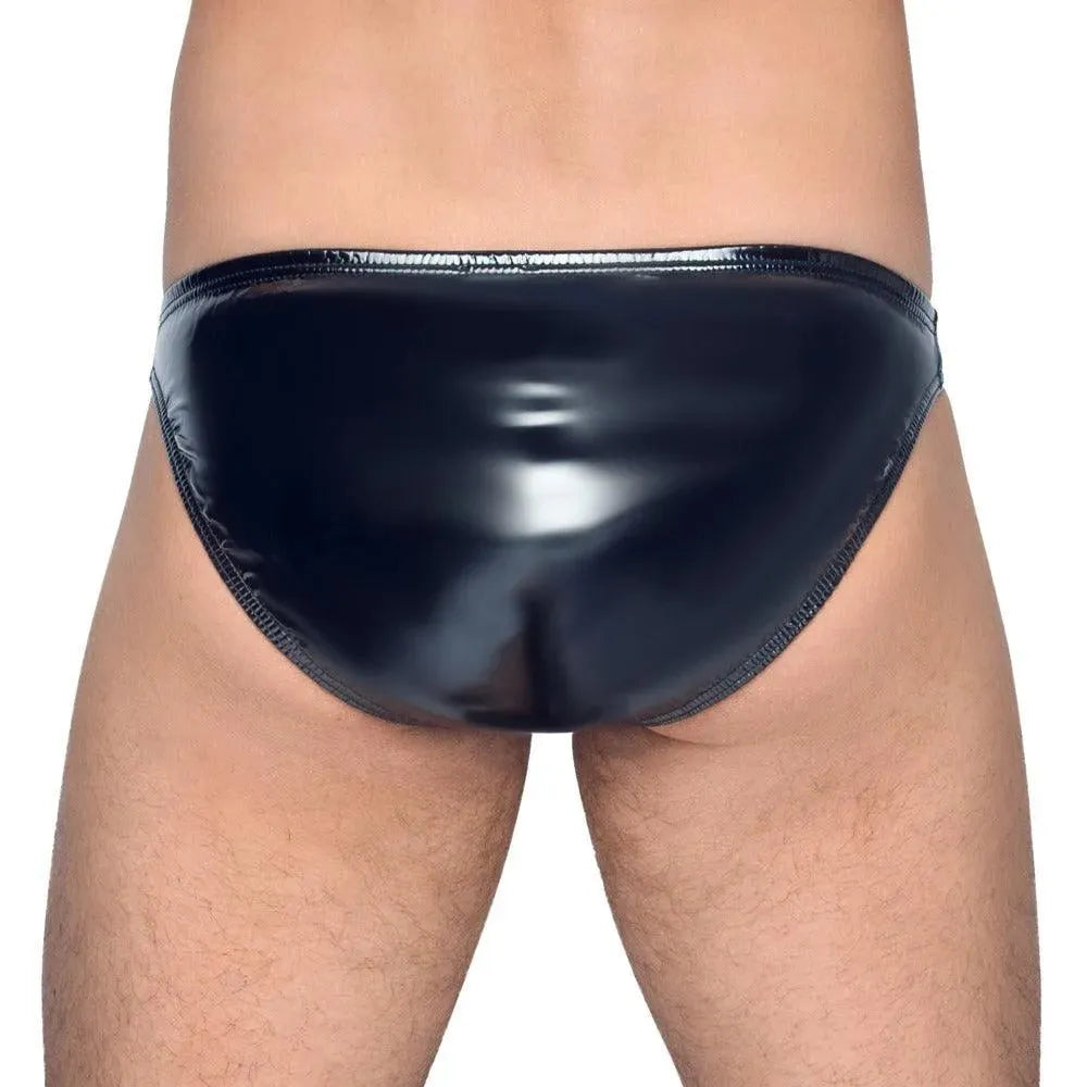 Black Level Vinyl Briefs With Zip Black - Rapture Works