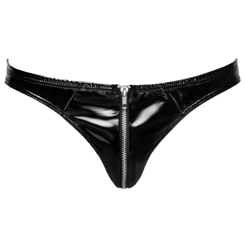 Black Level Vinyl Briefs With Zip Black - Rapture Works