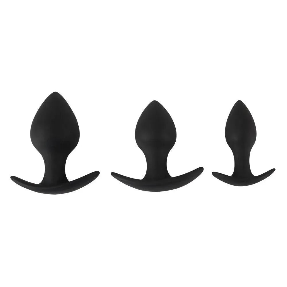 Black Velvet Silicone Three Piece Anal Training Set - Rapture Works