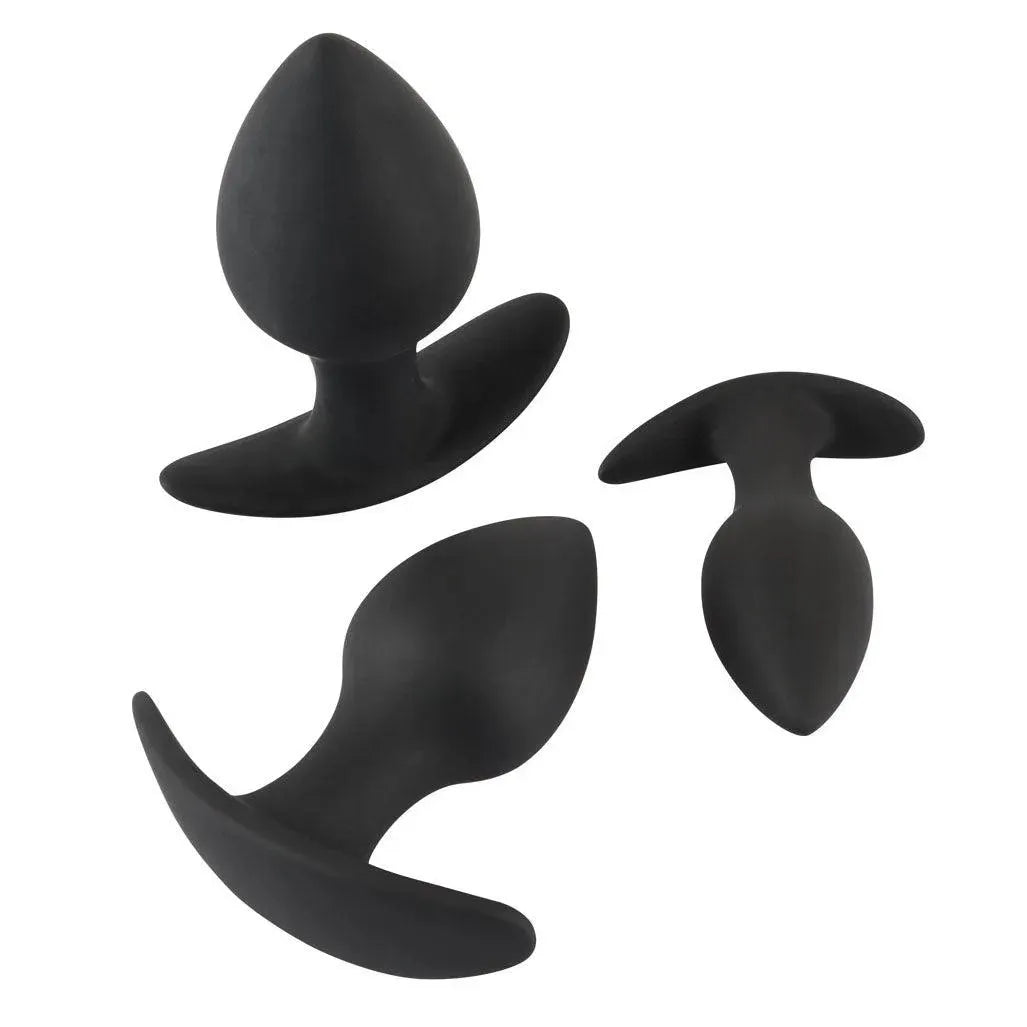 Black Velvet Silicone Three Piece Anal Training Set - Rapture Works