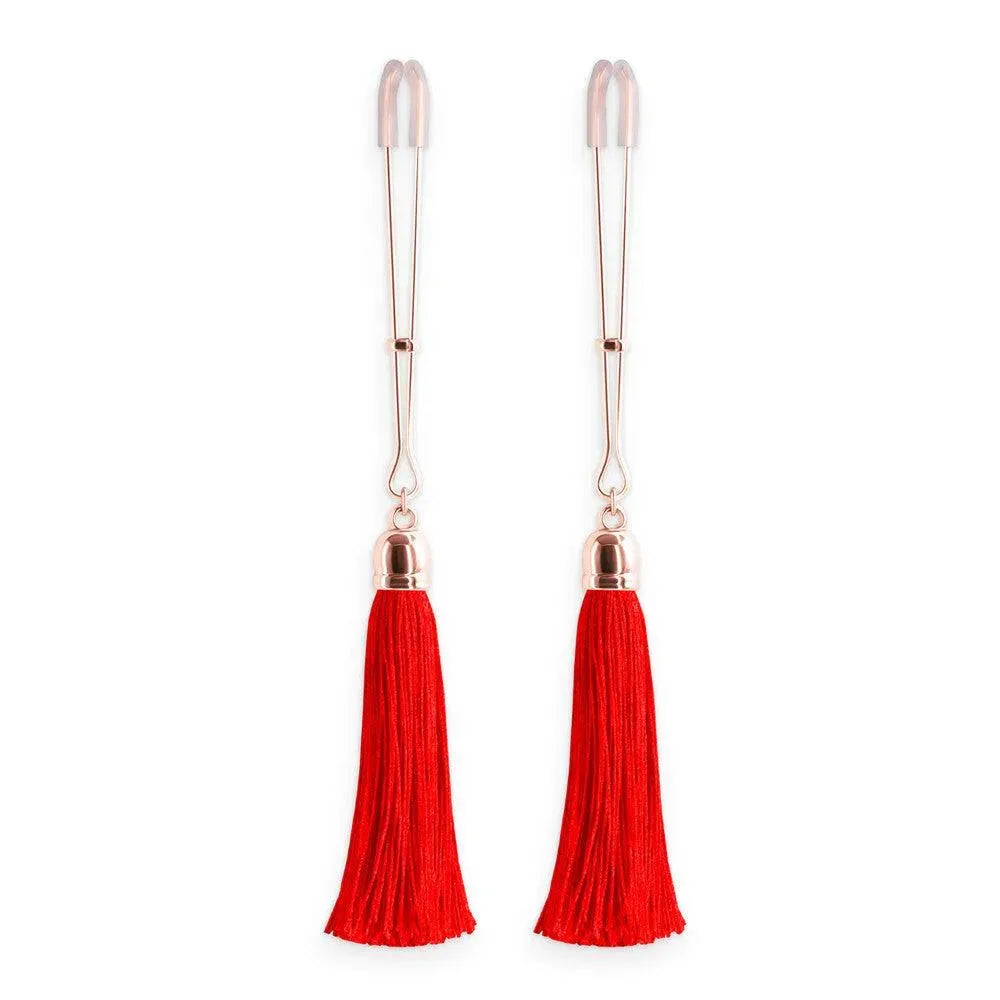 Bound Nipple Clamps Red Tassel - Rapture Works